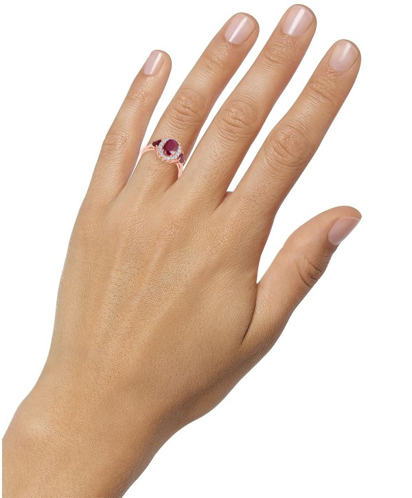 Ruby (1-9/10 ct) & Diamond (1/3 ct) Ring in 14k Rose Gold