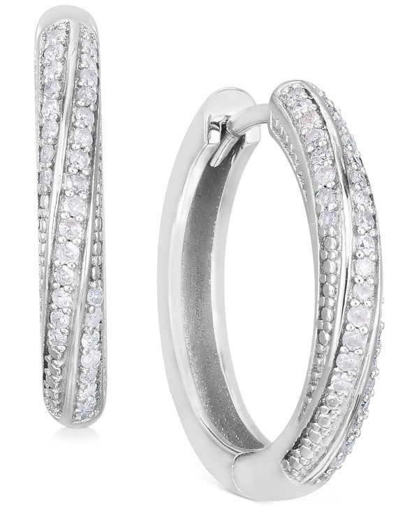 Diamond Twist Hoop Earrings (1/4 ct)