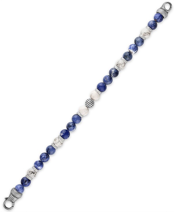 Sodalite & Howlite Bead Bracelet in Sterling Silver