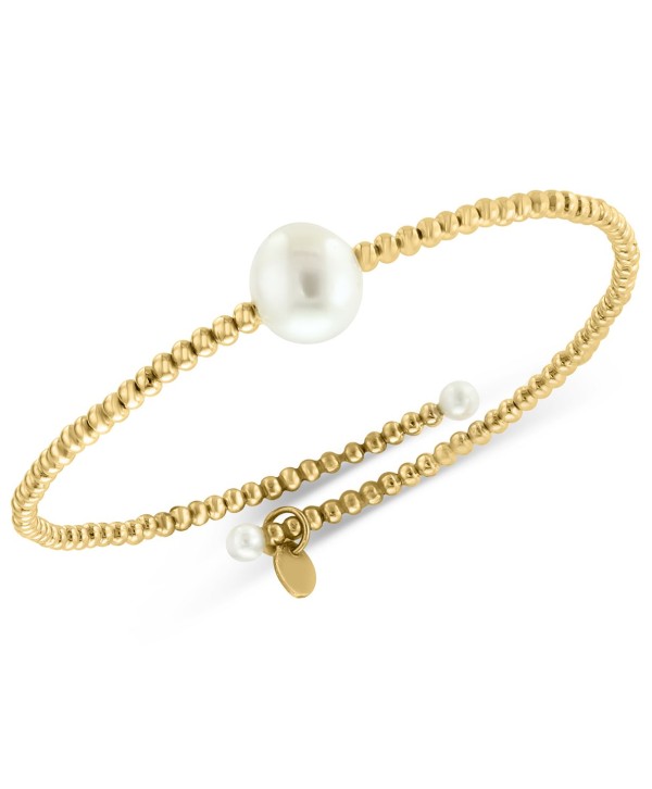 Cultured Freshwater Pearl (3 & 8mm) Coil Bracelet in 14k Gold