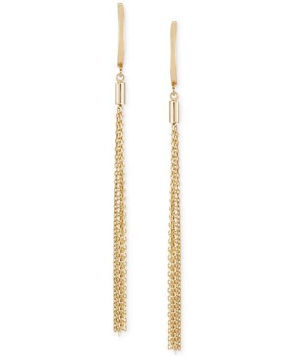 Long Tassel Drop Earrings in 10k Gold