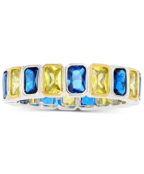 Blue Spinel (1/5 ct) & Yellow Cubic Zirconia Ring