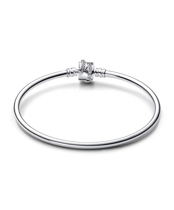 Cubic Zirconia Sparkling Shooting Star Clasp Bangle Bracelet