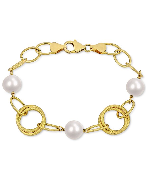 Cultured Freshwater Pearl (9-10mm) Open Link Bracelet