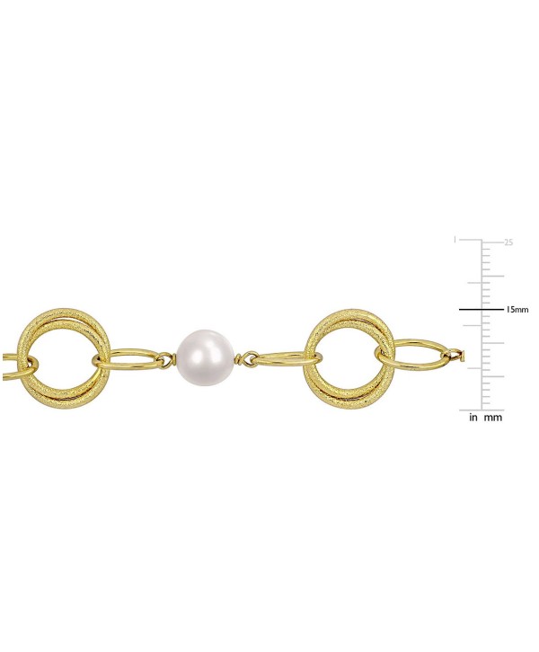 Cultured Freshwater Pearl (9-10mm) Open Link Bracelet